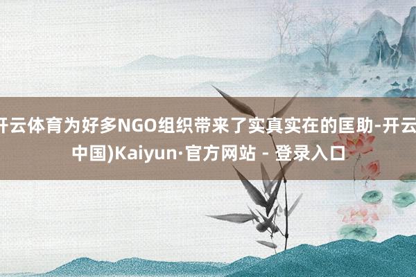 开云体育为好多NGO组织带来了实真实在的匡助-开云(中国)Kaiyun·官方网站 - 登录入口