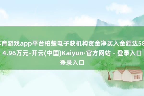 体育游戏app平台柏楚电子获机构资金净买入金额达5844.96万元-开云(中国)Kaiyun·官方网站 - 登录入口