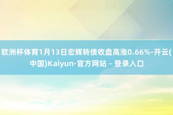 欧洲杯体育1月13日宏辉转债收盘高涨0.66%-开云(中国)Kaiyun·官方网站 - 登录入口