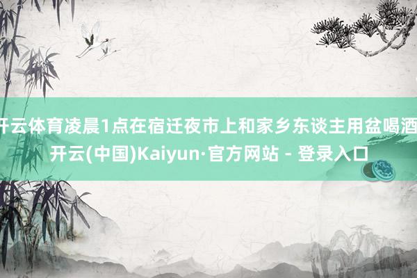 开云体育凌晨1点在宿迁夜市上和家乡东谈主用盆喝酒-开云(中国)Kaiyun·官方网站 - 登录入口