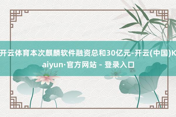 开云体育本次麒麟软件融资总和30亿元-开云(中国)Kaiyun·官方网站 - 登录入口