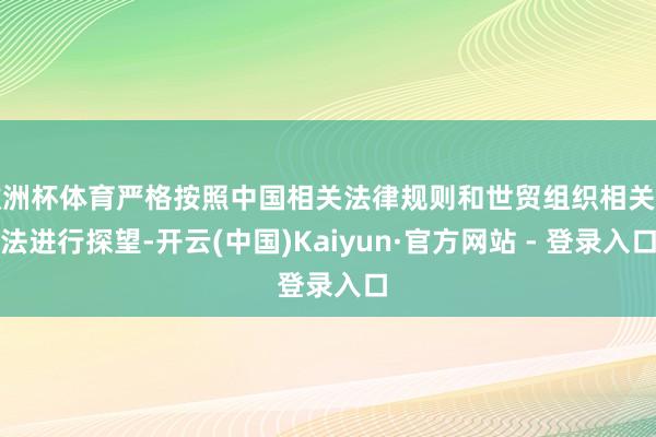 欧洲杯体育严格按照中国相关法律规则和世贸组织相关持法进行探望-开云(中国)Kaiyun·官方网站 - 登录入口
