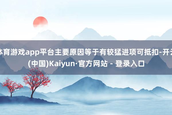 体育游戏app平台主要原因等于有较猛进项可抵扣-开云(中国)Kaiyun·官方网站 - 登录入口