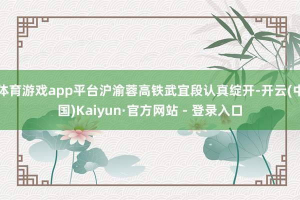 体育游戏app平台沪渝蓉高铁武宜段认真绽开-开云(中国)Kaiyun·官方网站 - 登录入口
