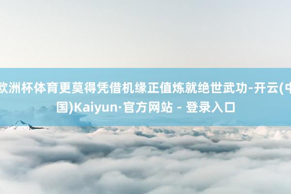 欧洲杯体育更莫得凭借机缘正值炼就绝世武功-开云(中国)Kaiyun·官方网站 - 登录入口