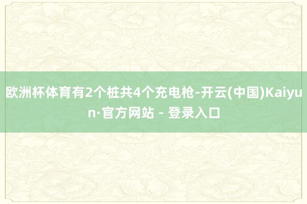 欧洲杯体育有2个桩共4个充电枪-开云(中国)Kaiyun·官方网站 - 登录入口