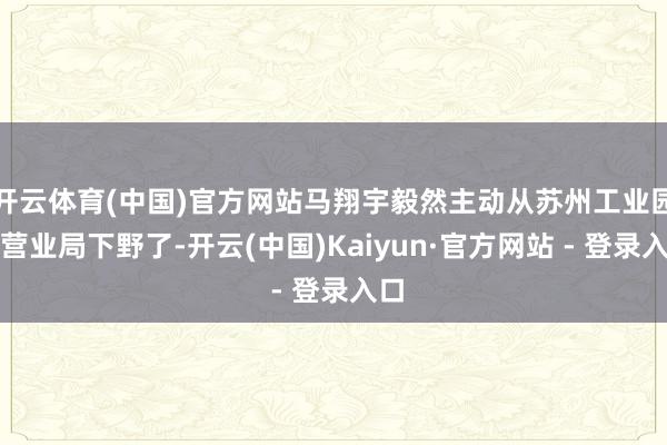 开云体育(中国)官方网站马翔宇毅然主动从苏州工业园区营业局下野了-开云(中国)Kaiyun·官方网站 - 登录入口