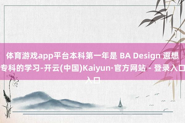 体育游戏app平台本科第一年是 BA Design 遐想专科的学习-开云(中国)Kaiyun·官方网站 - 登录入口
